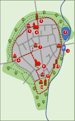 Skizze zum Stadtrundgang