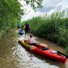 Boote ziehen an der flachsten Stelle
